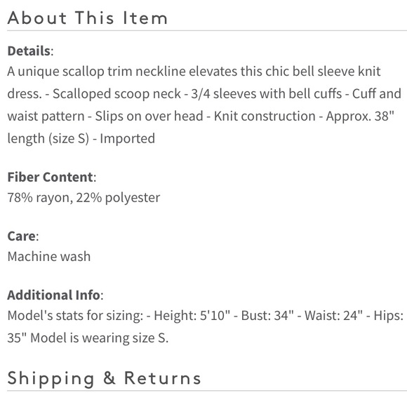 Bell Sleeve Knit Dress - Picture 2 of 6